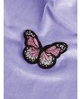 Butterfly Embroidery Velvet Halter Top