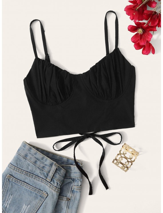 Lace Up Back Cami Top