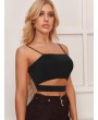 Solid Cut Out Crop Cami Top