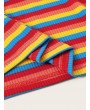 Rib-knit Rainbow Striped Cami Dress