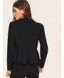 Double Breasted Solid Peplum Blazer