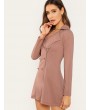 Double Breasted Zip Front Blazer Dress