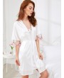 Floral Embroidered Cami Dress With Robe