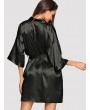 Solid Self Belted Robe