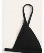 Rib-knit Triangle Top With Tanga Swimwear Set